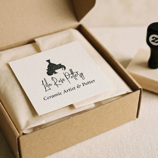 Tampons Encreurs Modern Business Name Script Handwritten Logo (Modern Business Name Script Handwritten Logo Rubber Stamp)