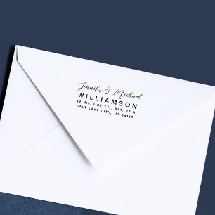 Tampons Encreurs Modern Chic Marié Couple Minimal Adresse de retour