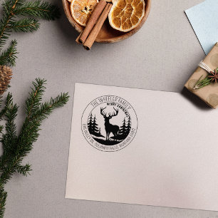 Tampons Encreurs Modern Joyeux Elk de Noël Adresse de retour