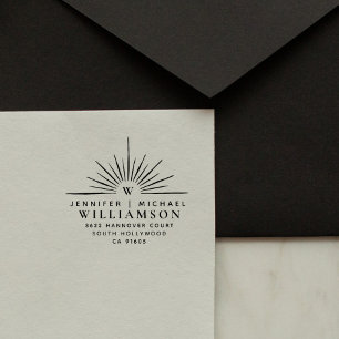 Tampons Encreurs Modern Married Couple Elegant Adresse de retour