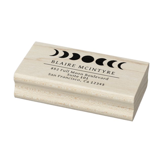 Tampons Encreurs Modern Moon Phases Élégante Adresse de retour (Tampon)