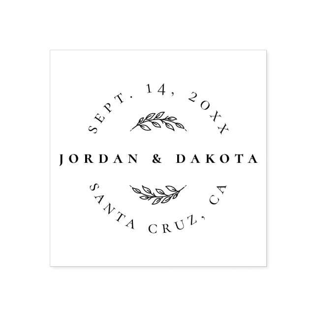 Tampons Encreurs Moderne Élégant Enregistrer La Date & Mariage Empl (Impression)