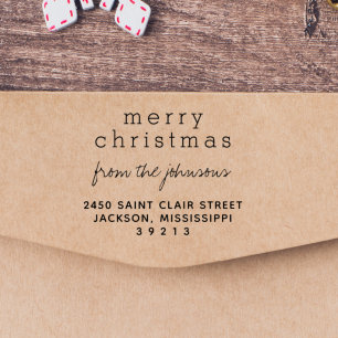 Tampons Encreurs Moderne et élégant Joyeux Noël Salutations Famille