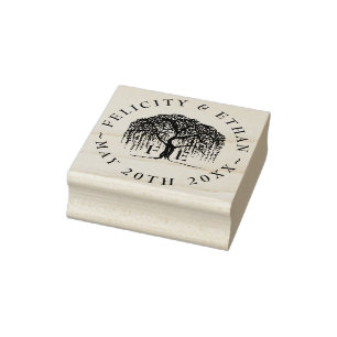 Tampons Encreurs Moderne Rustique Élégant Saule Arbre Monogramme Cr