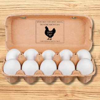 Tampons Encreurs Monogram Egg Carton Stamp Farm Fresh Eggs