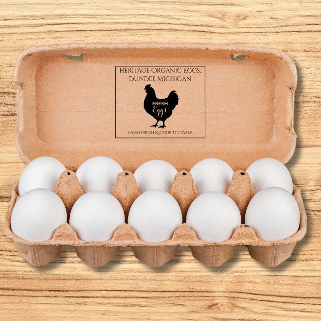 Tampons Encreurs Monogram Egg Carton Stamp Farm Fresh Eggs (Créateur téléchargé)