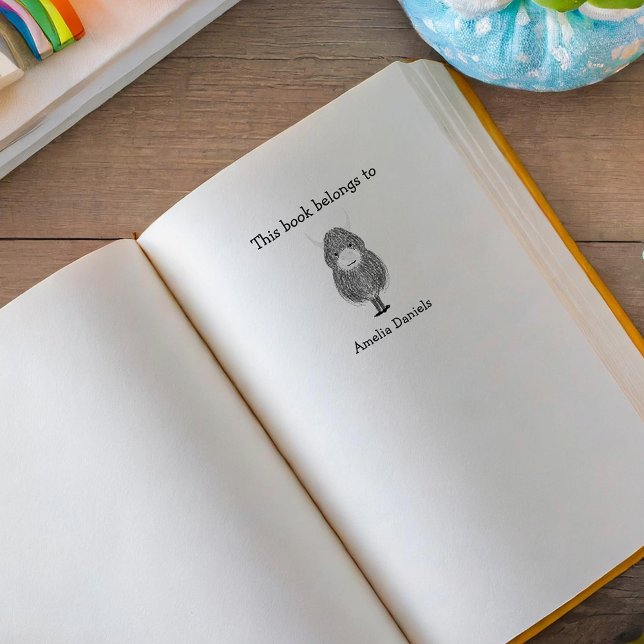 Tampons Encreurs Monogram Highland Cow Ce Livre Appartient À (Créateur téléchargé)