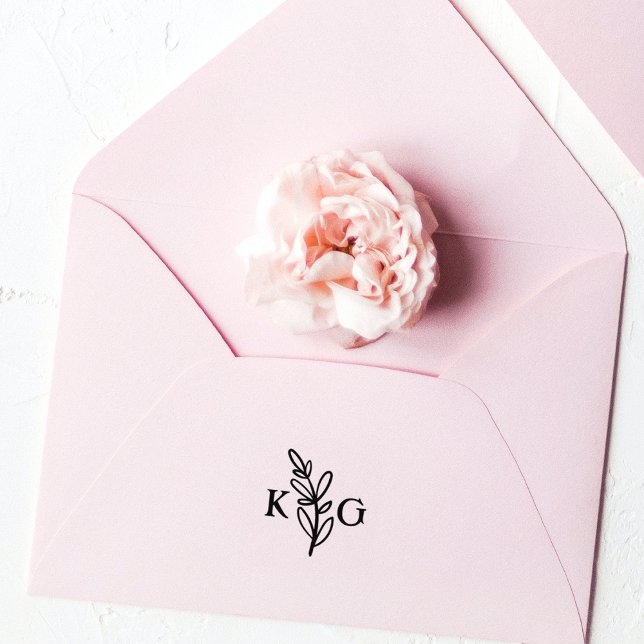 Tampons Encreurs Monogramme à feuille simple (Créateur téléchargé)