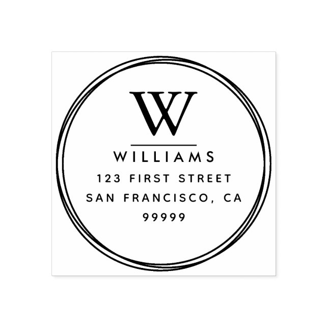 Tampons Encreurs Monogramme Adresse de retour Timbre en caoutchouc (Impression)