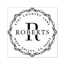 Monogramme circulaire Nom de famille Adresse de re