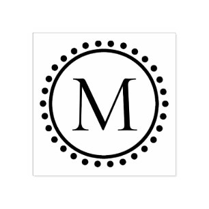 Tampons Encreurs Monogramme d'anneau de point de polka
