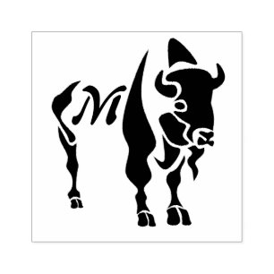Tampons Encreurs Monogramme de buffle noir Silhouette