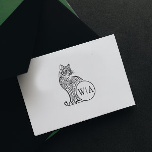 Tampons Encreurs Monogramme de chat Vintage moderne