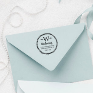 Tampons Encreurs Monogramme de germe de blé rustique Nom et adresse