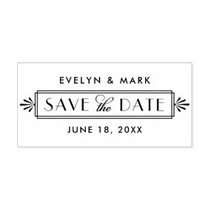 Tampons Encreurs Monogramme de mariage Art déco pour la date de sau