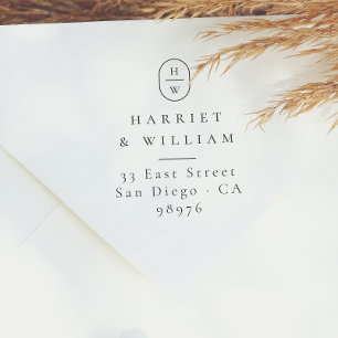 Tampons Encreurs Monogramme de mariage avec initiales modernes pour