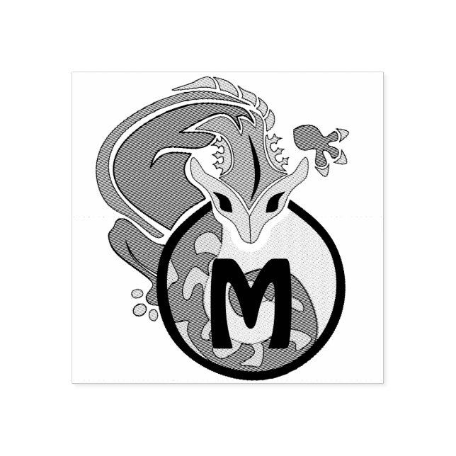 Tampons Encreurs Monogramme de salamandre en tête de marteau (Impression)