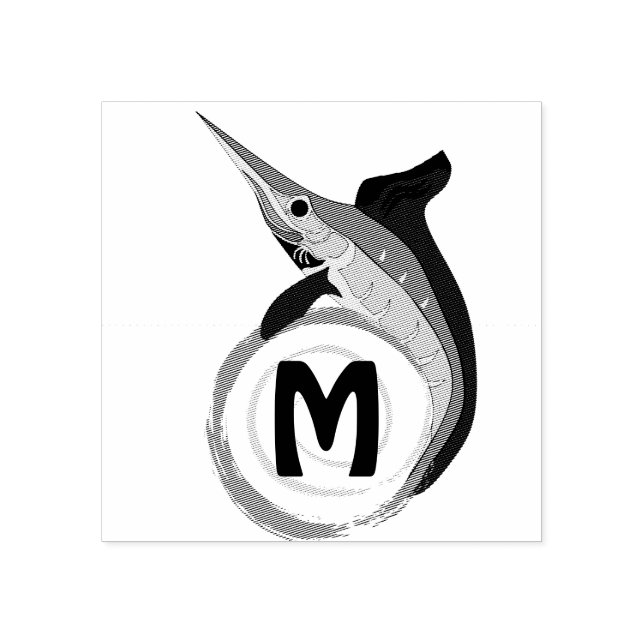 Tampons Encreurs Monogramme de saut d'espadon (Impression)