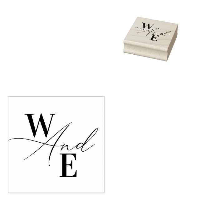 Tampons Encreurs Monogramme élégant Script moderne (Tamponné)