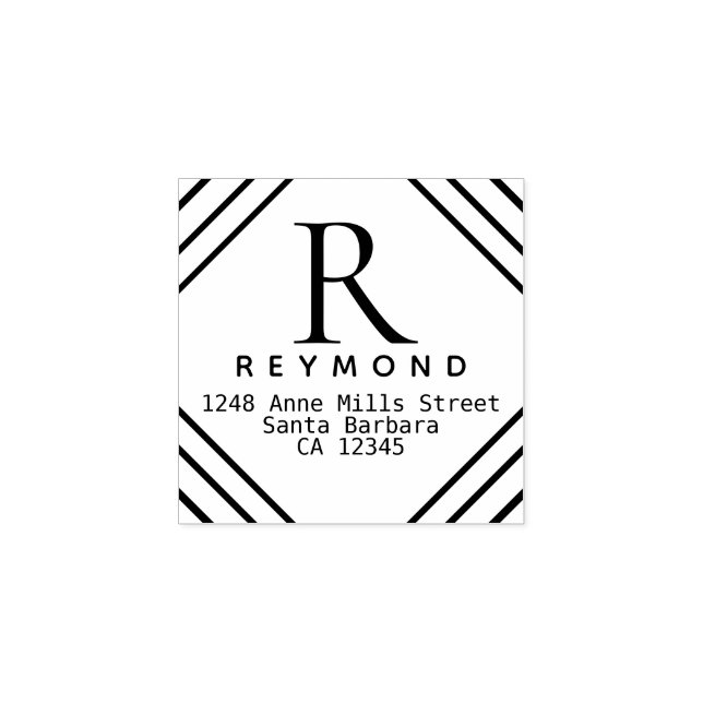 Tampons Encreurs monogramme familial avec adresse de retour (Impression)