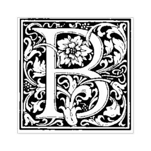 Tampons Encreurs Monogramme floral élégant Lettre B Vintage