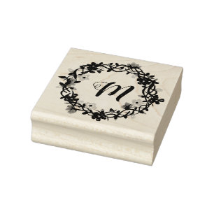 Tampons Encreurs Monogramme Floral Wreathe Stampers