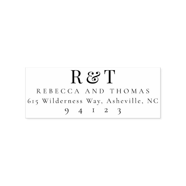Tampons Encreurs Monogramme Mariage classique moderne Adresse de re (Impression)