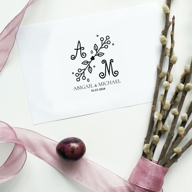 Tampons Encreurs Monogramme Mariage décoratif moderne (Créateur téléchargé)