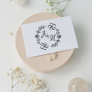 Tampons Encreurs Monogramme Mariage floral moderne
