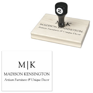 Tampons Encreurs Monogramme minimaliste ou ajouter un logo