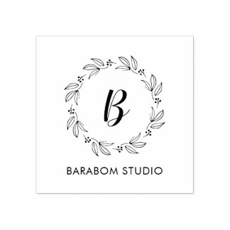 Tampons Encreurs Monogramme minimaliste simple / Logo Timbres d'aff