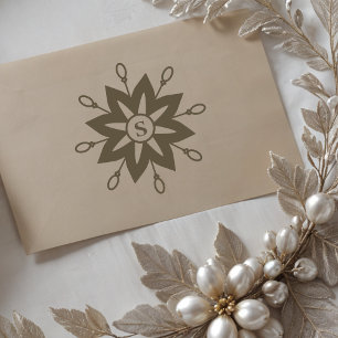 Tampons Encreurs Monogramme moderne Flocon d'hiver Noël initial