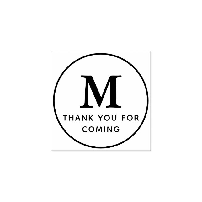 Tampons Encreurs Monogramme Moderne Simple Merci Chic Pour Venir (Impression)