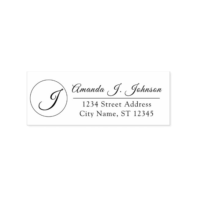 Tampons Encreurs Monogramme Nom de famille RSVP Adresse professionn (Impression)