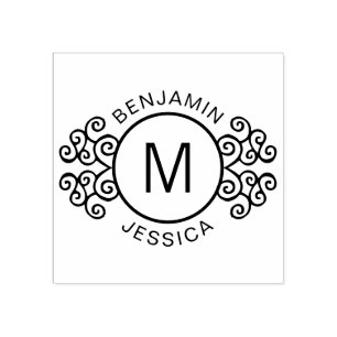 Tampons Encreurs Monogramme personnalisé + Noms Décor Personnalis