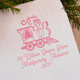 Tampons Encreurs Monogramme Train Vintage Arbre de Noël