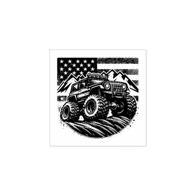 TAMPONS ENCREURS MONSTER TRUCK BOIS ART TIMBRE (Impression)