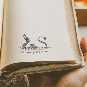 Tampons Encreurs Monstre Marin Mythique Ex Libris Livre Ancien