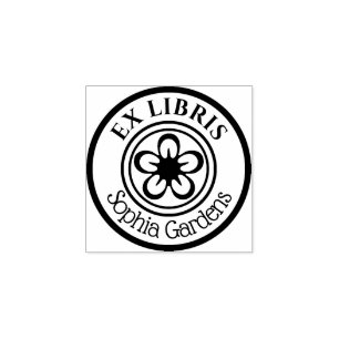 Tampons Encreurs Motif floral rond Ex Libris