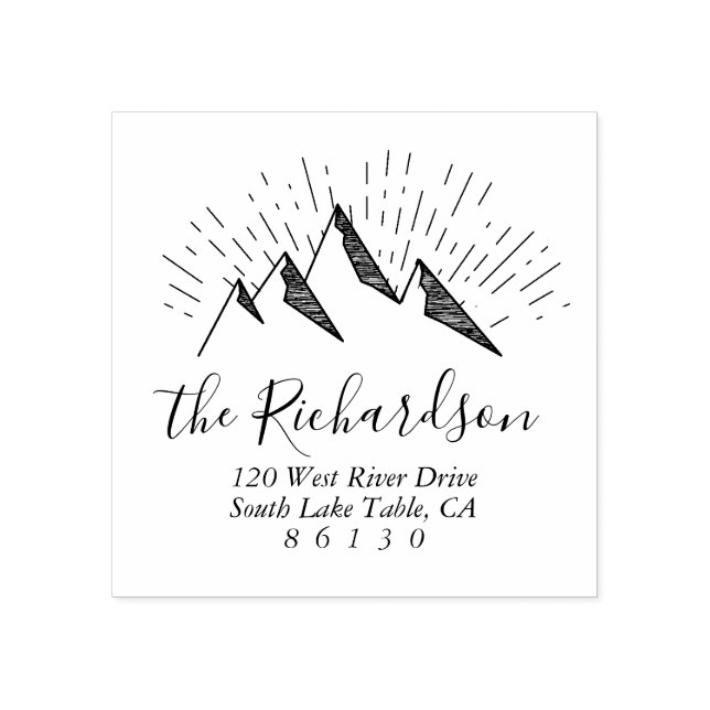 Tampons Encreurs Mountain Sketch Return Address Self-inking (Impression)