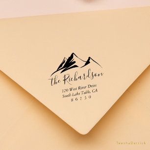 Tampons Encreurs Mountain Sketch Sunrise Return Adresse Self-inking