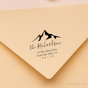 Tampons Encreurs Mountain Sketch Sunrise Return Adresse Self-inking