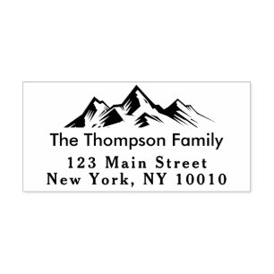 Tampons Encreurs Mountains Adresse de retour Nom de famille Personn
