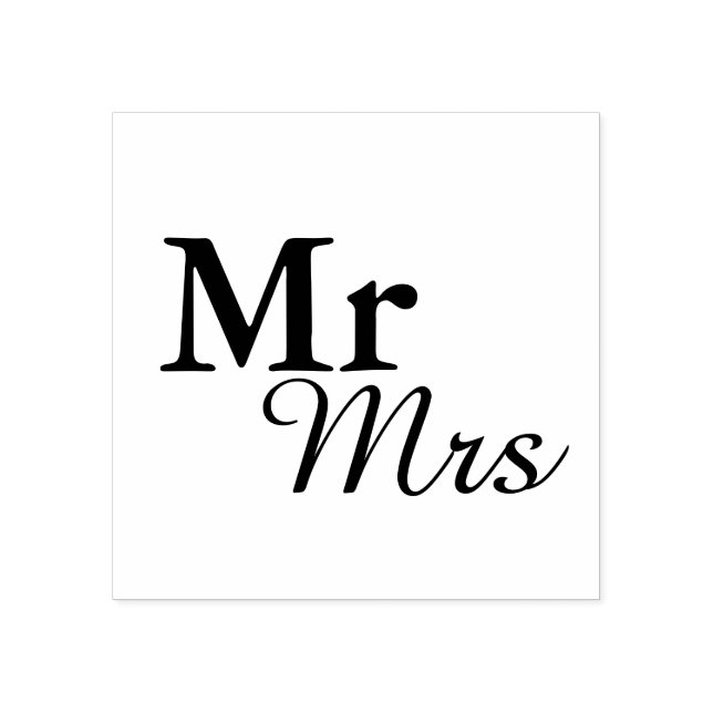 Tampons Encreurs Mr&Mrs Simple Elegant Typographie Mariage Faveur (Impression)