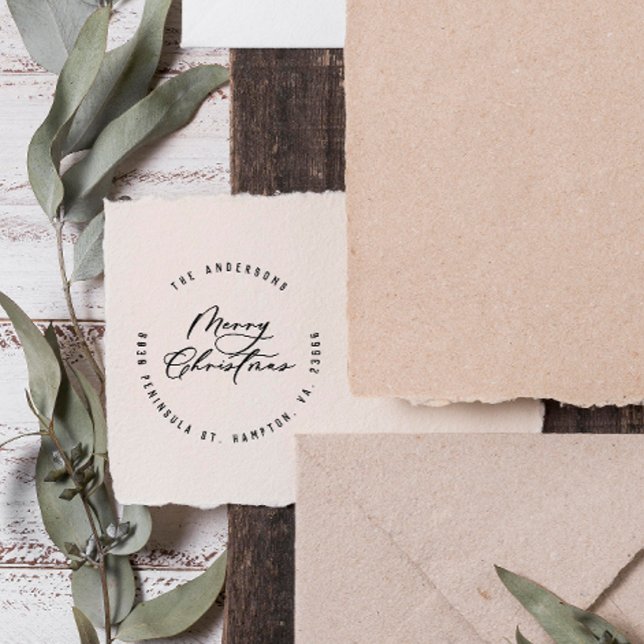 Tampons Encreurs Noël moderne élégant script minimal unique (Créateur téléchargé)