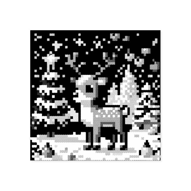Tampons Encreurs Noël Reinder Winter Wonderland Pixel Art (Impression)