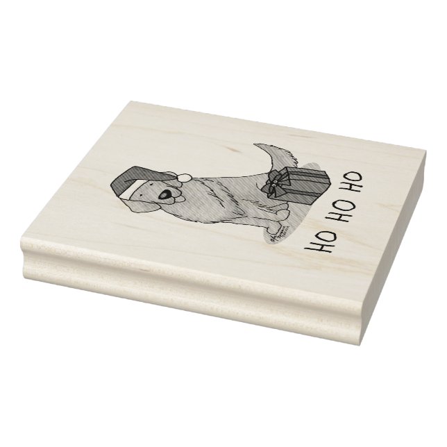 Tampons Encreurs Noël Santa Claus Golden Retriever Chien mignonne (Tampon)