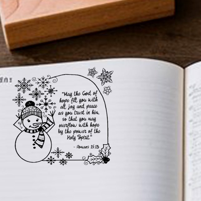 Tampons Encreurs Noël Snowman Romans 15:13 Fête Chrétienne (Créateur téléchargé)