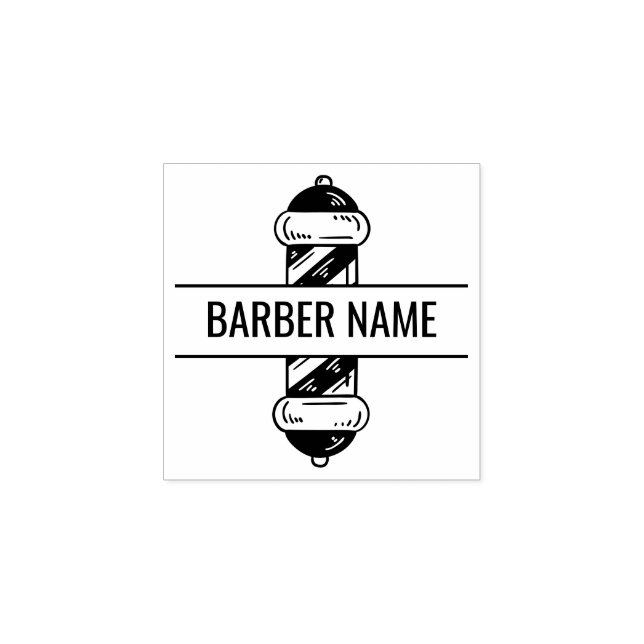 Tampons Encreurs Nom au milieu du pôle barbier (Impression)