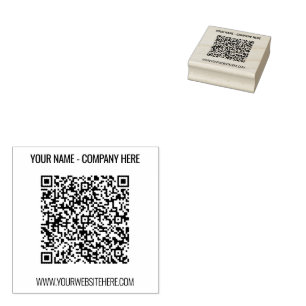 Tampons Encreurs Nom de code QR personnalisé Site Web Timbre en cao